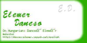 elemer dancso business card